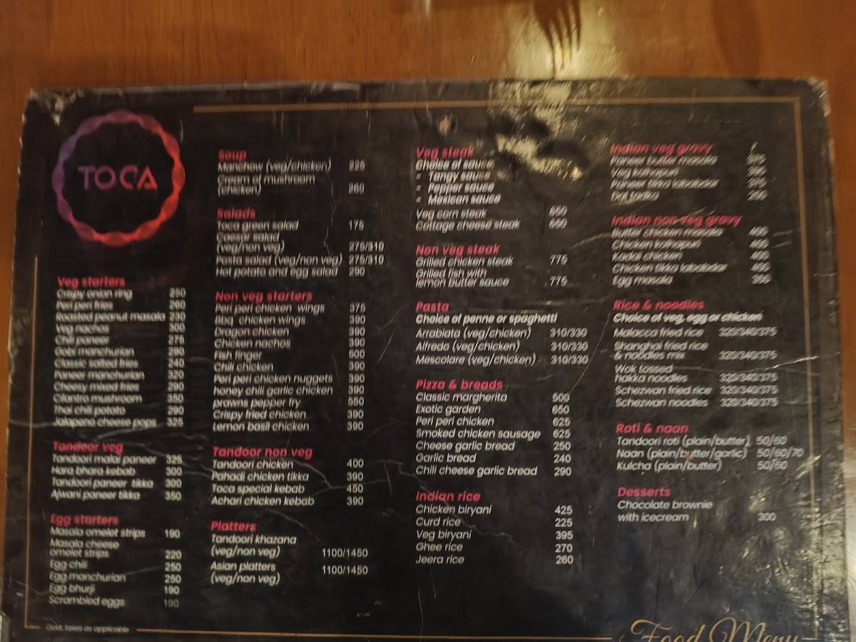 Toca menu