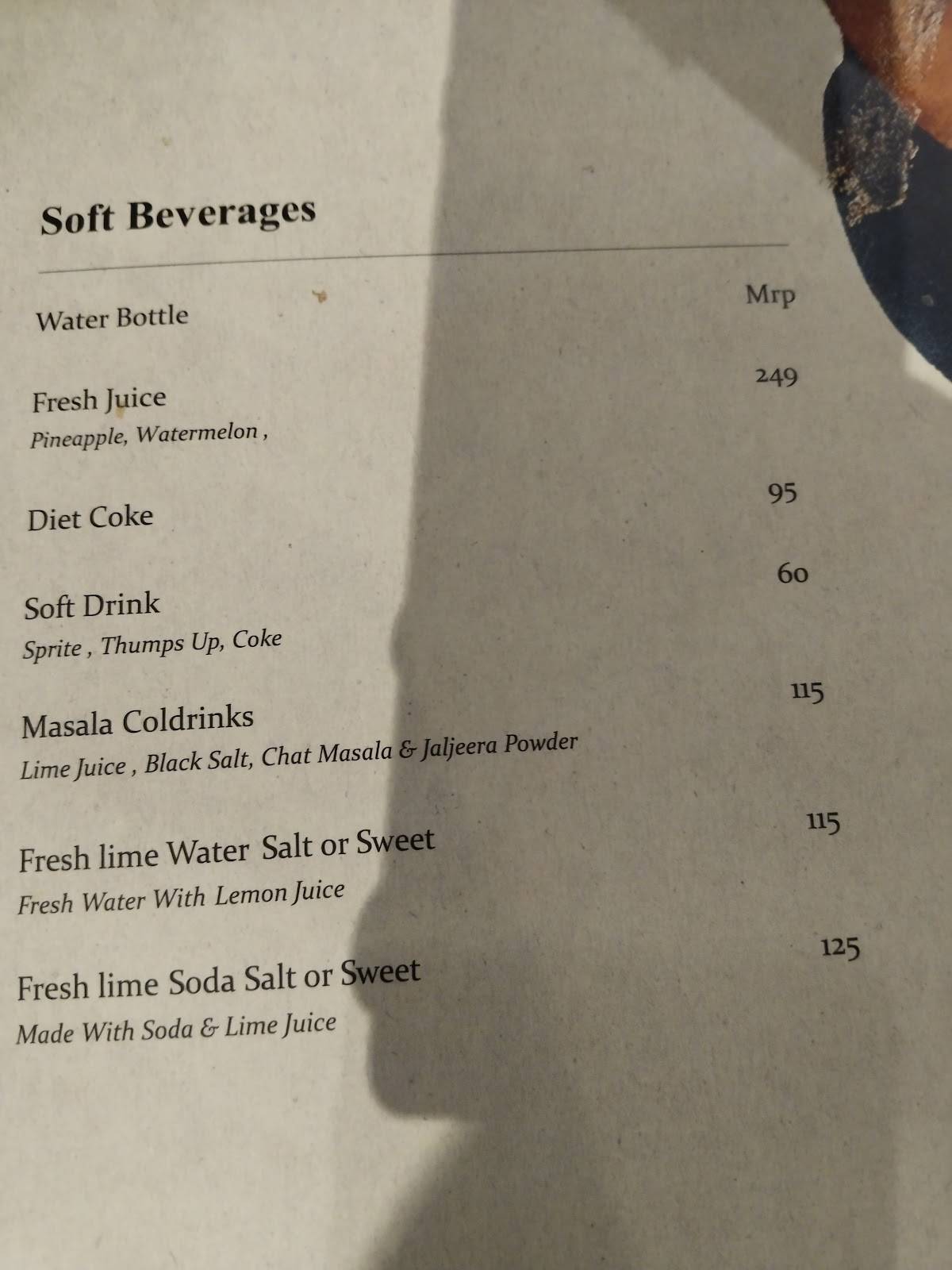 Tosh-e-daan menu