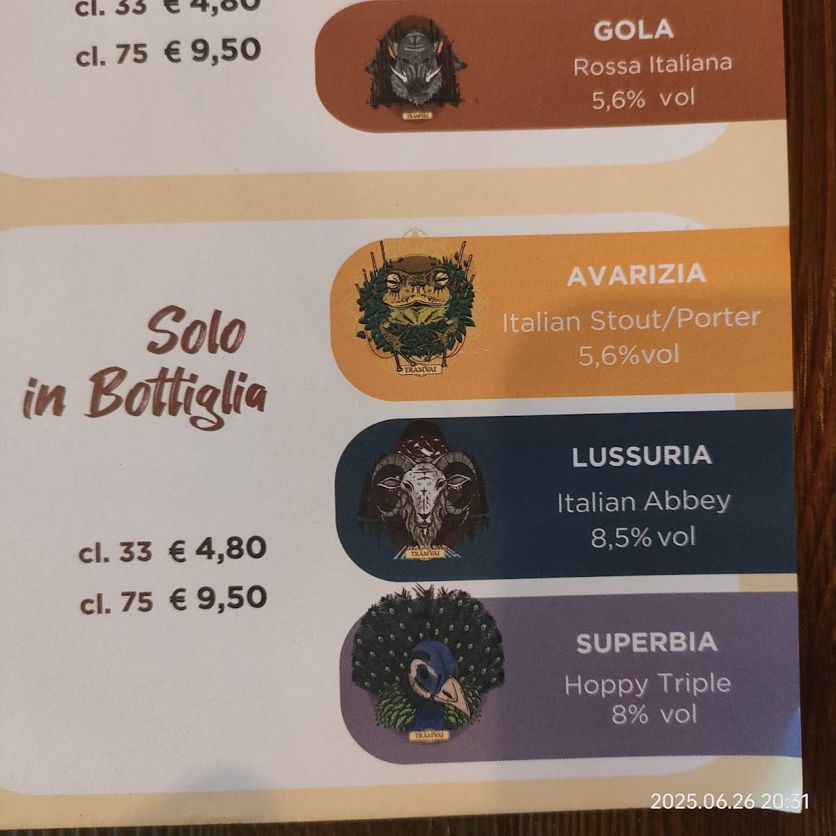 Menu di Tramvai 