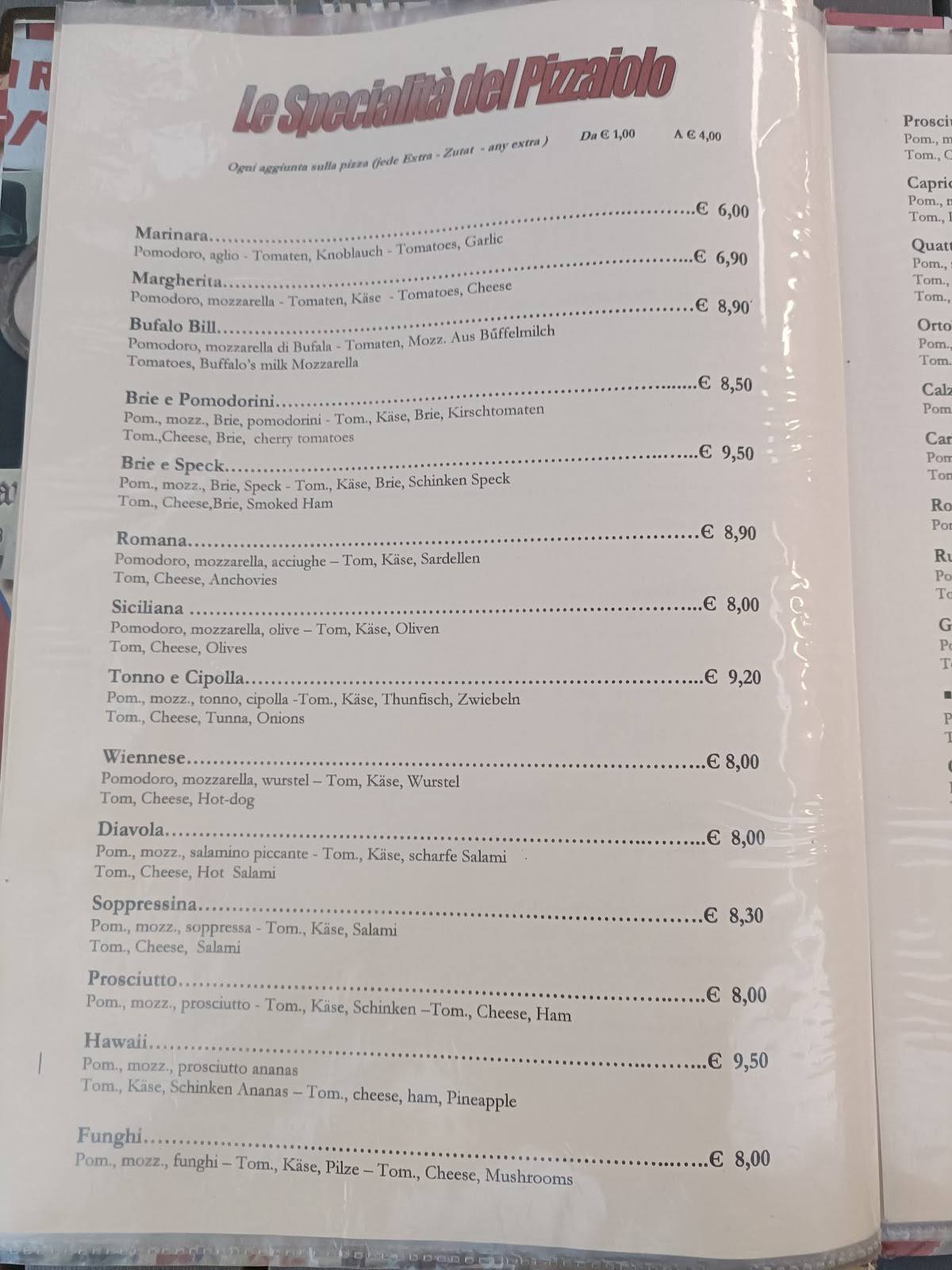 Menu di Trattoria Al Funghetto 