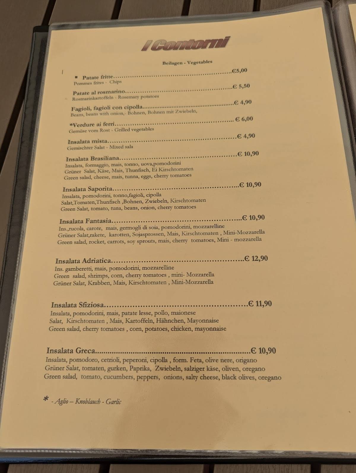 Menu di Trattoria Al Funghetto 