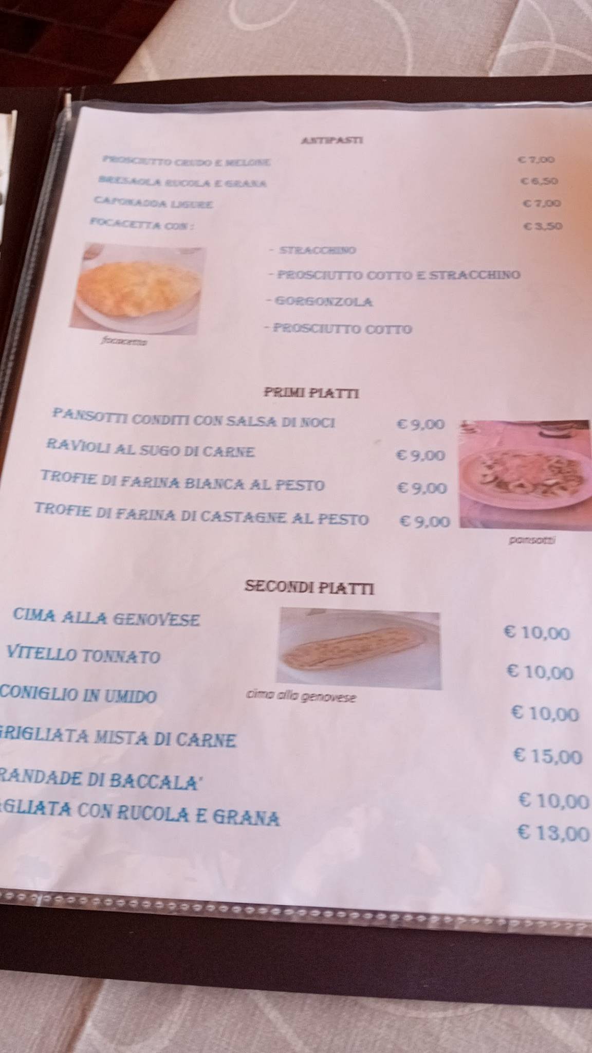 Menu di Trattoria Al Serraglio 