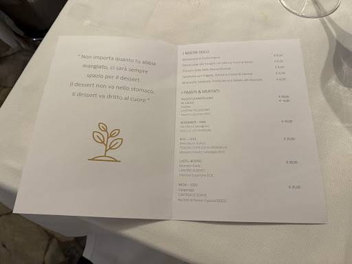 Menu di Cà dell'Orto 
