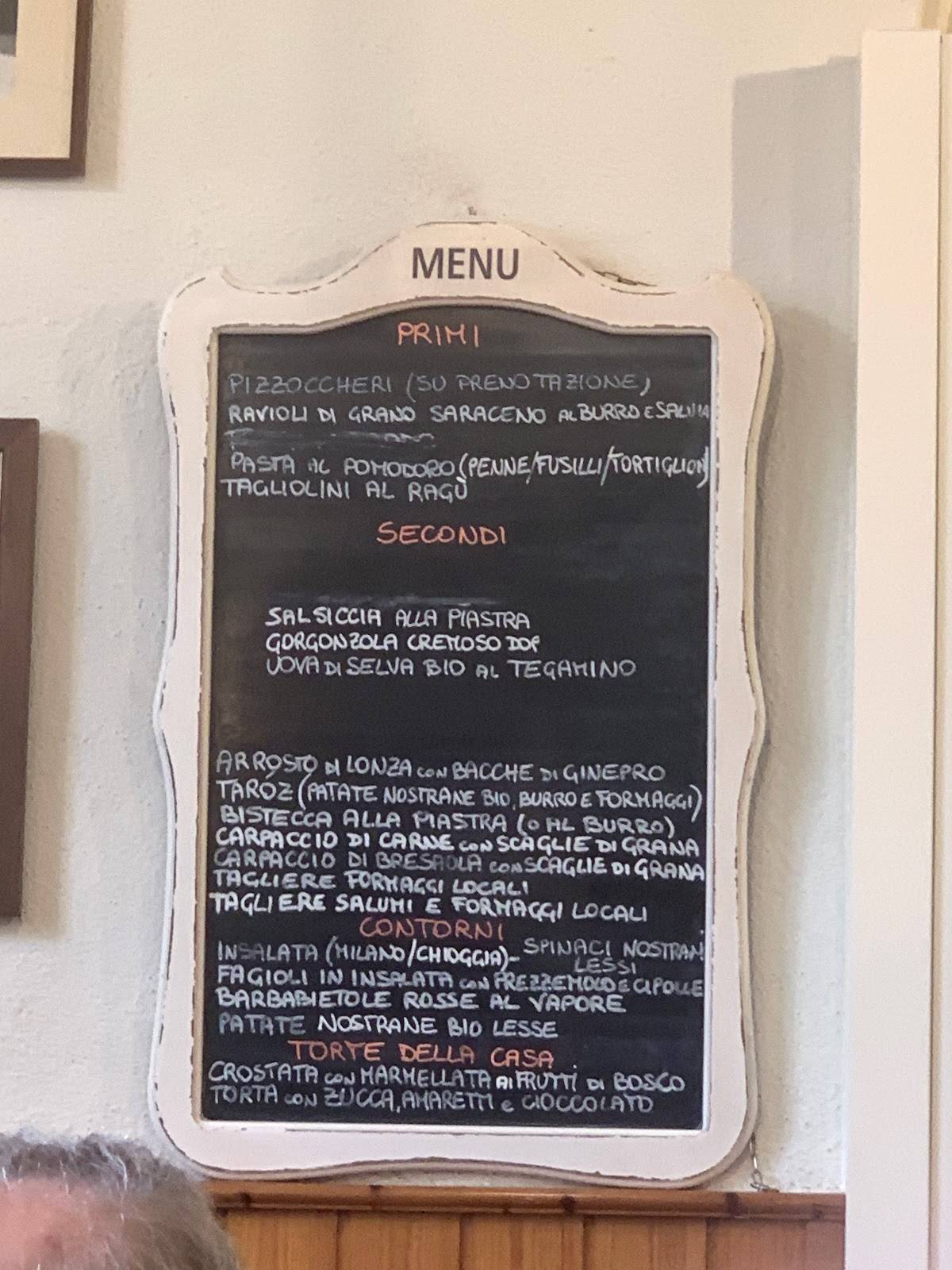 Menu di Trattoria Cima 11 