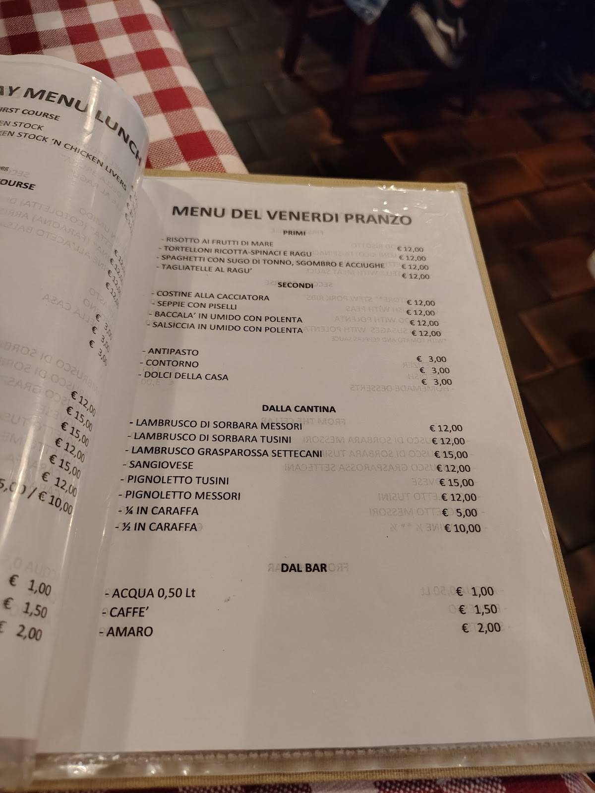 Menu di Trattoria Ermes 