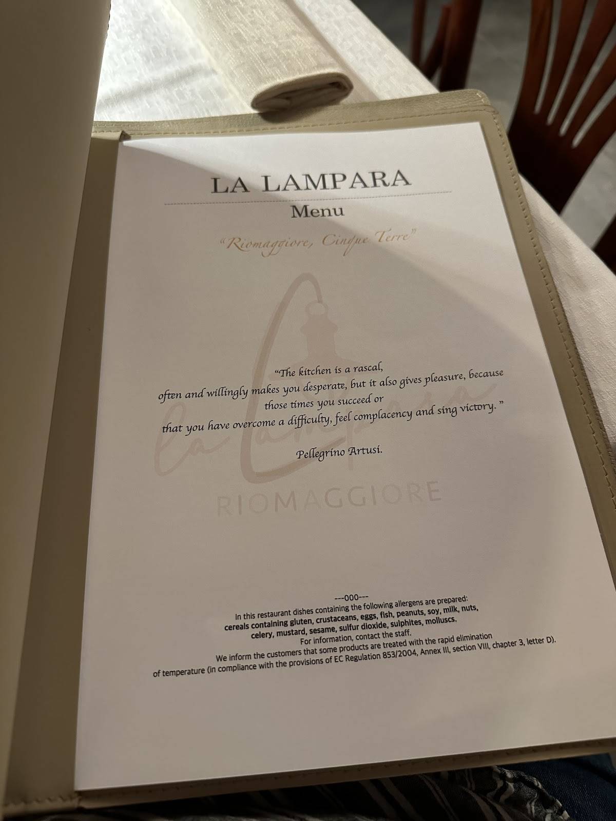 Menu di Trattoria La Lampara 