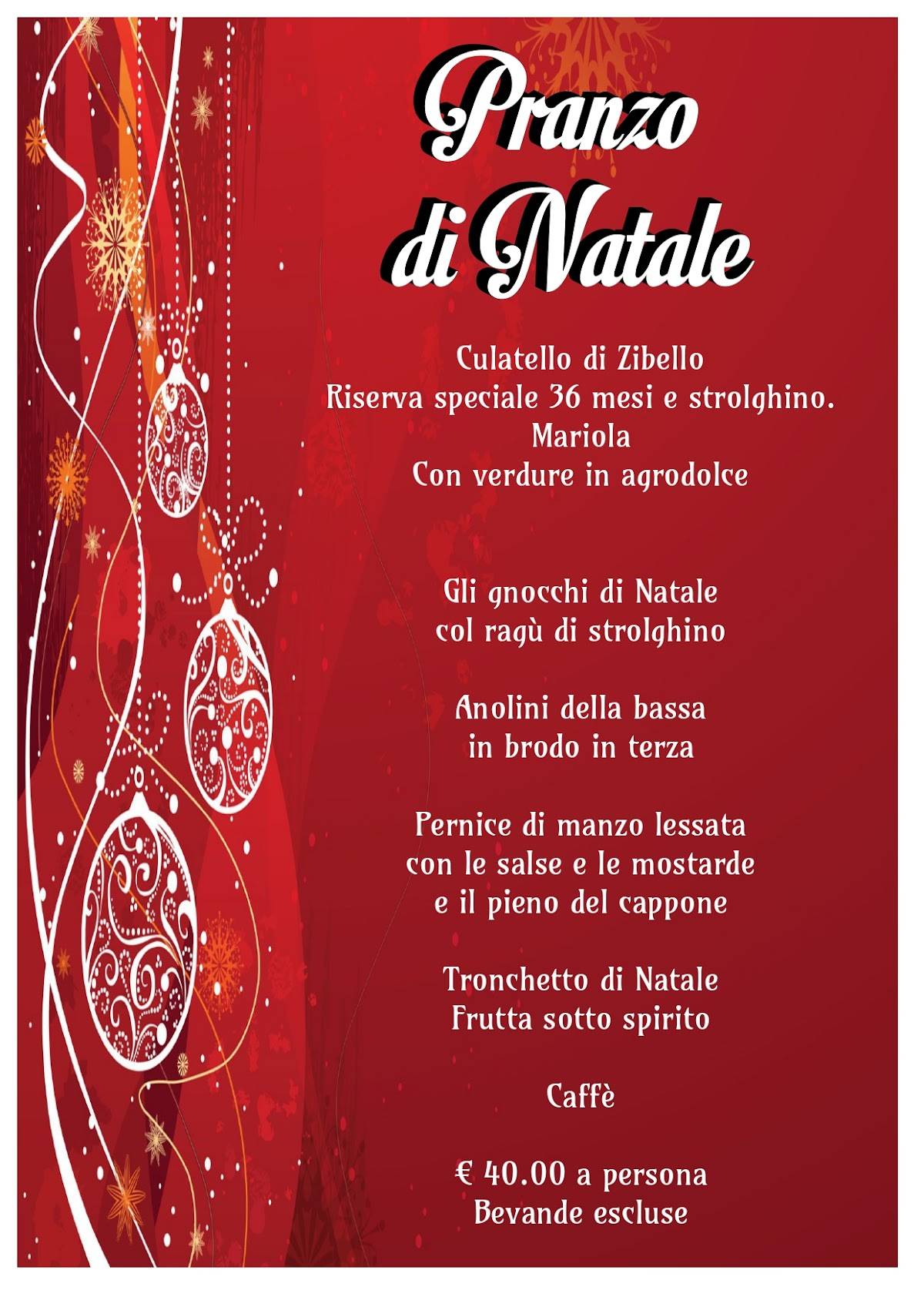 Menu di Trattoria Leon D'Oro 