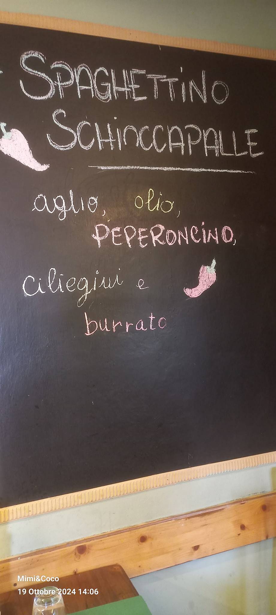 Menu di Trattoria Pizzeria Schioccapalle 