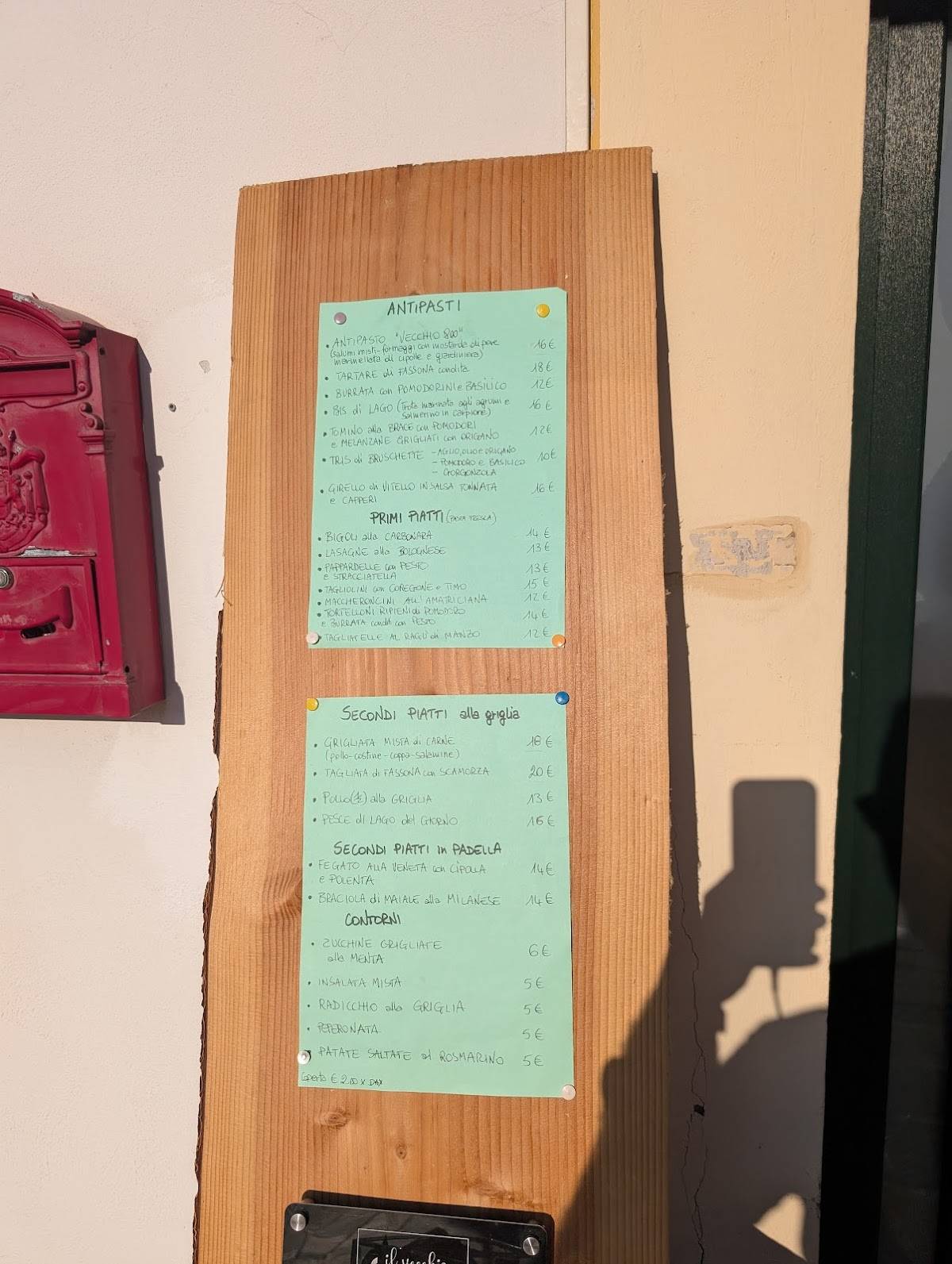Menu di Trattoria Vecchio 800 