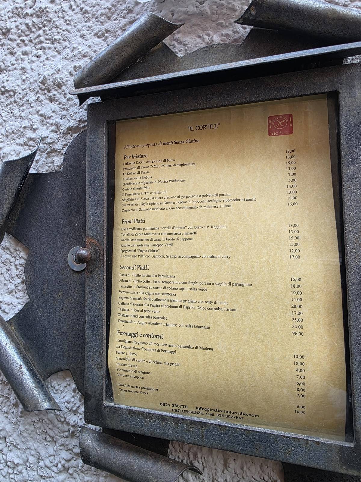 Menu di Trattoria il Cortile 