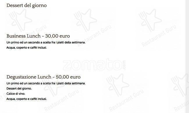 Menu di Tre Cristi Milano 