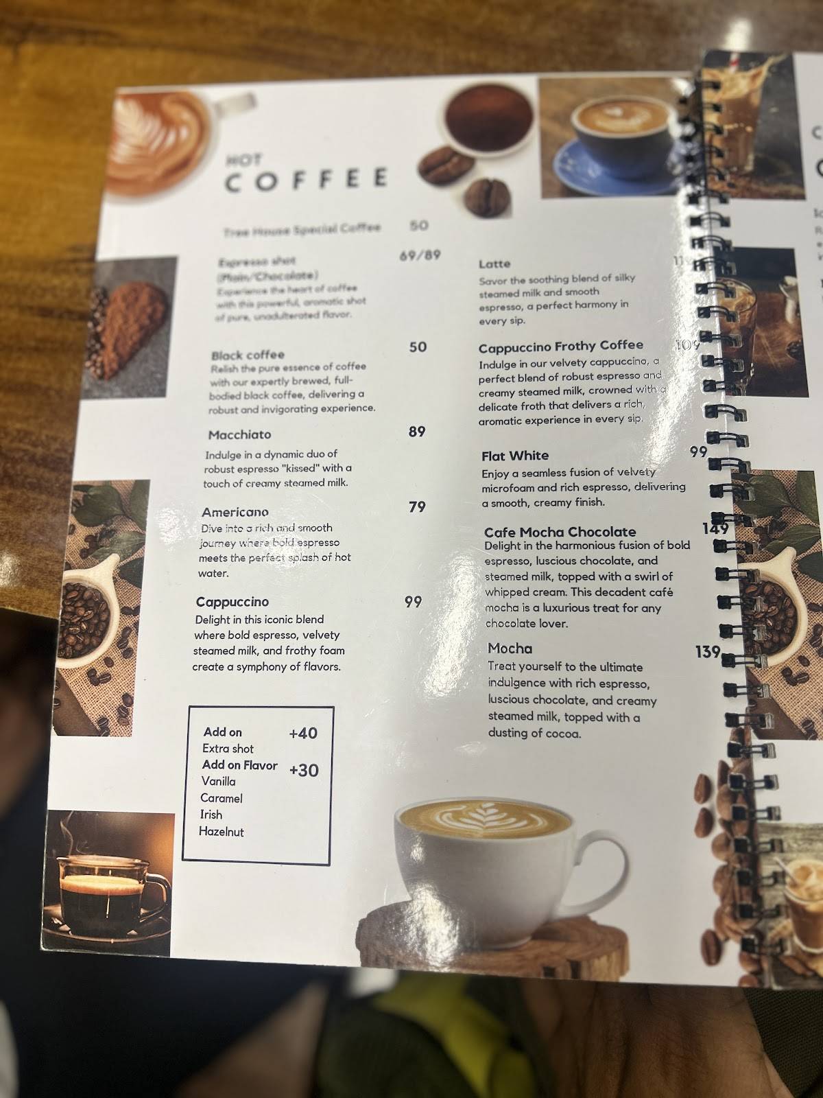 TREE HOUSE CAFE menu