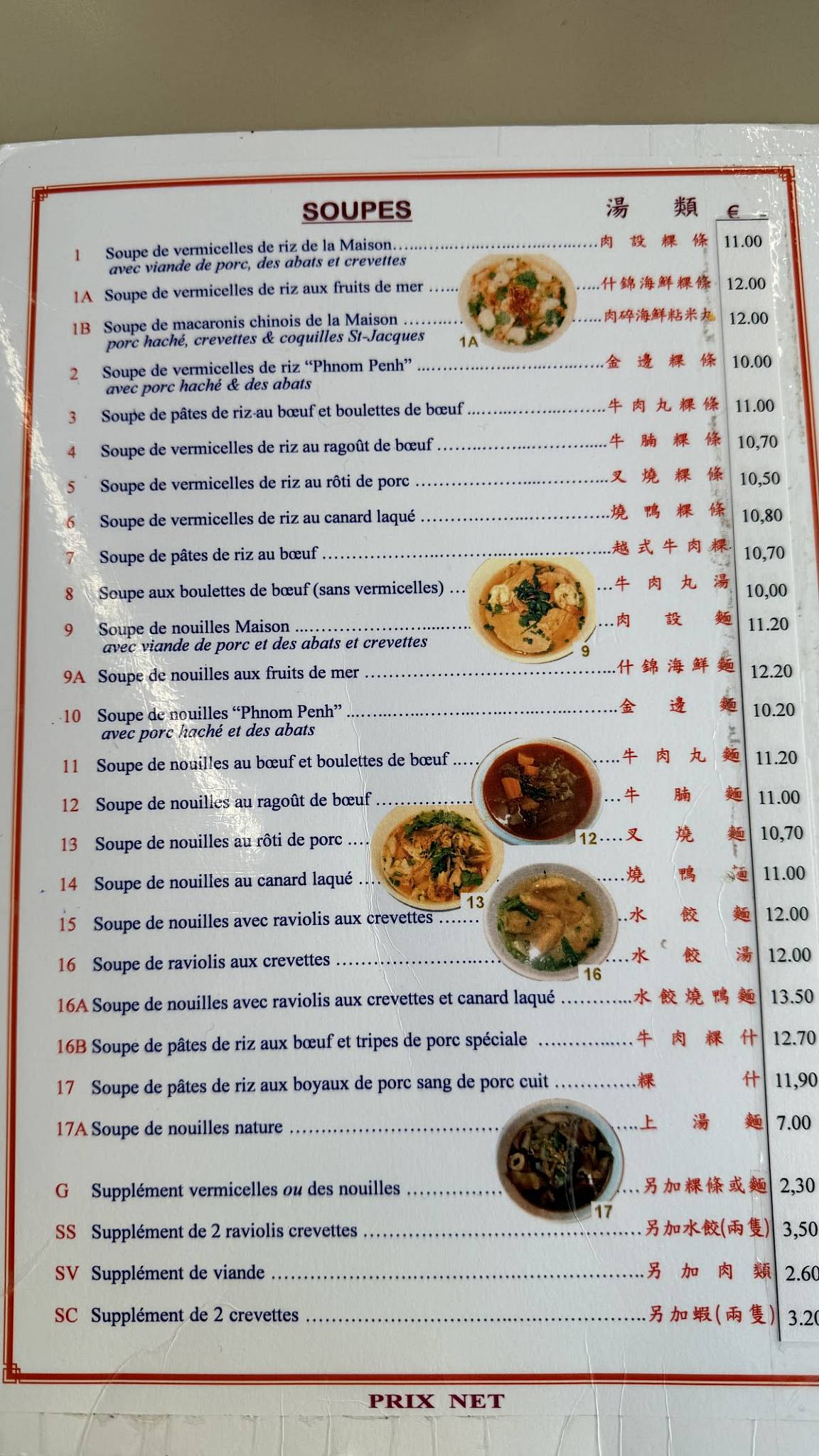 Menu de Tricotin