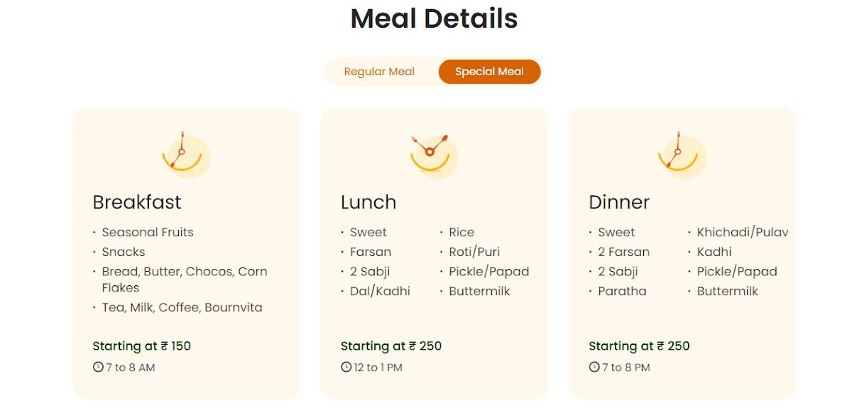 Trimandir Bhojanshala (Unodary) menu