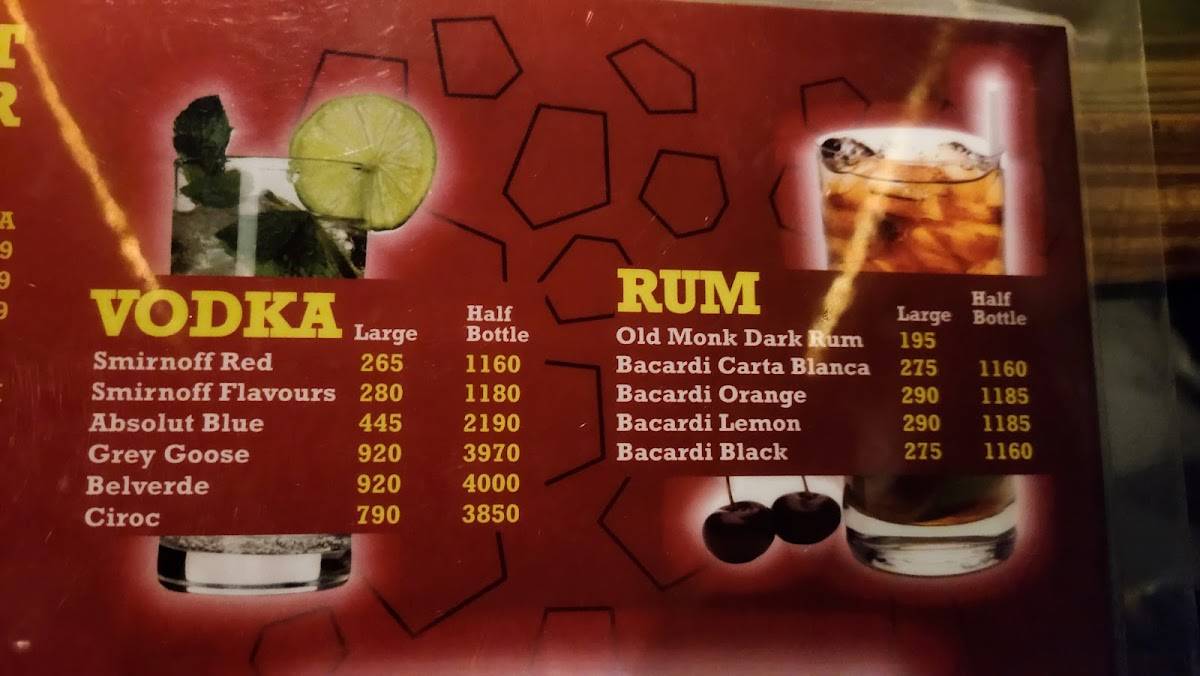 Vilasi tipsy resto pub menu