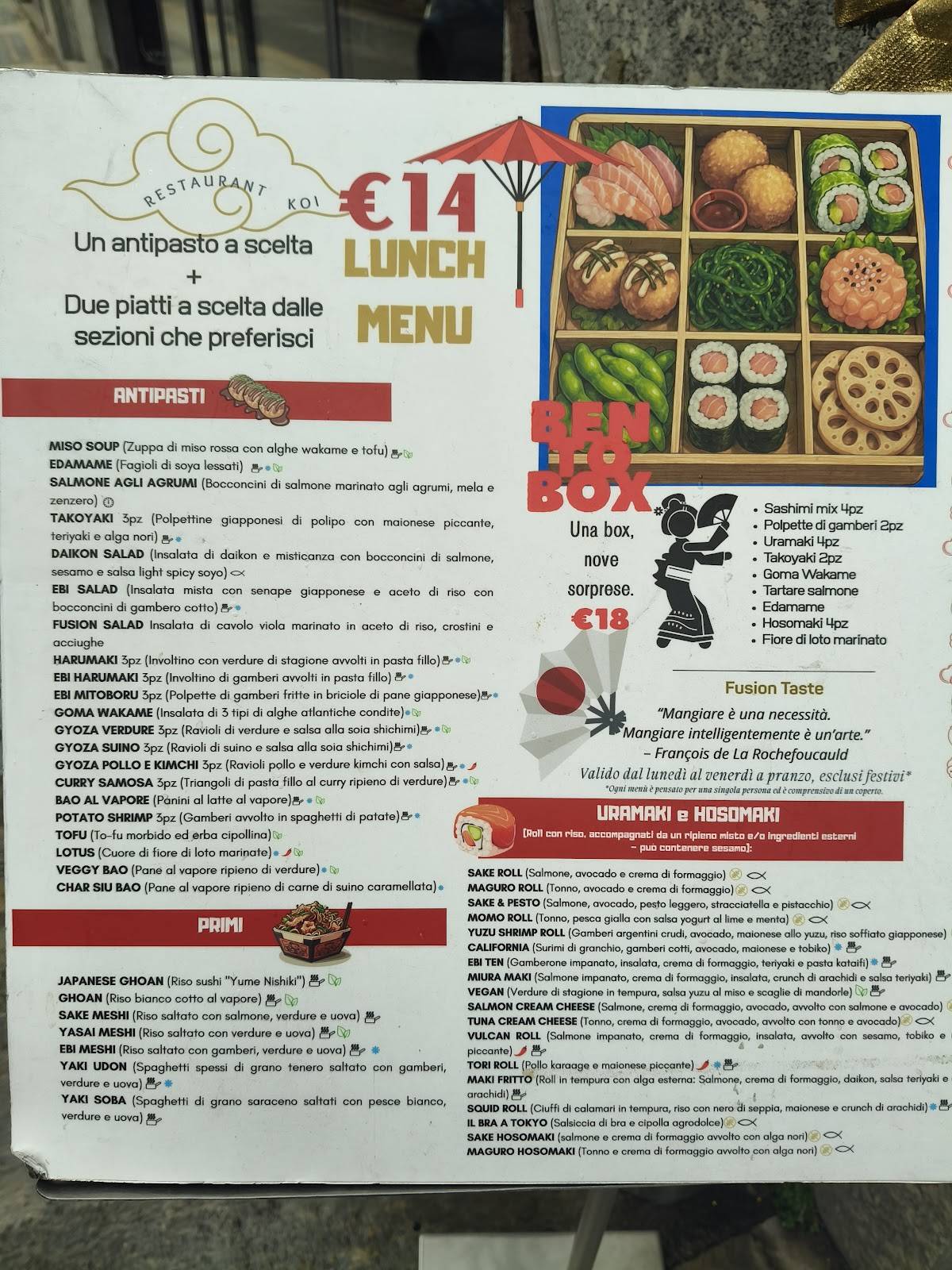 Menu di Koi 