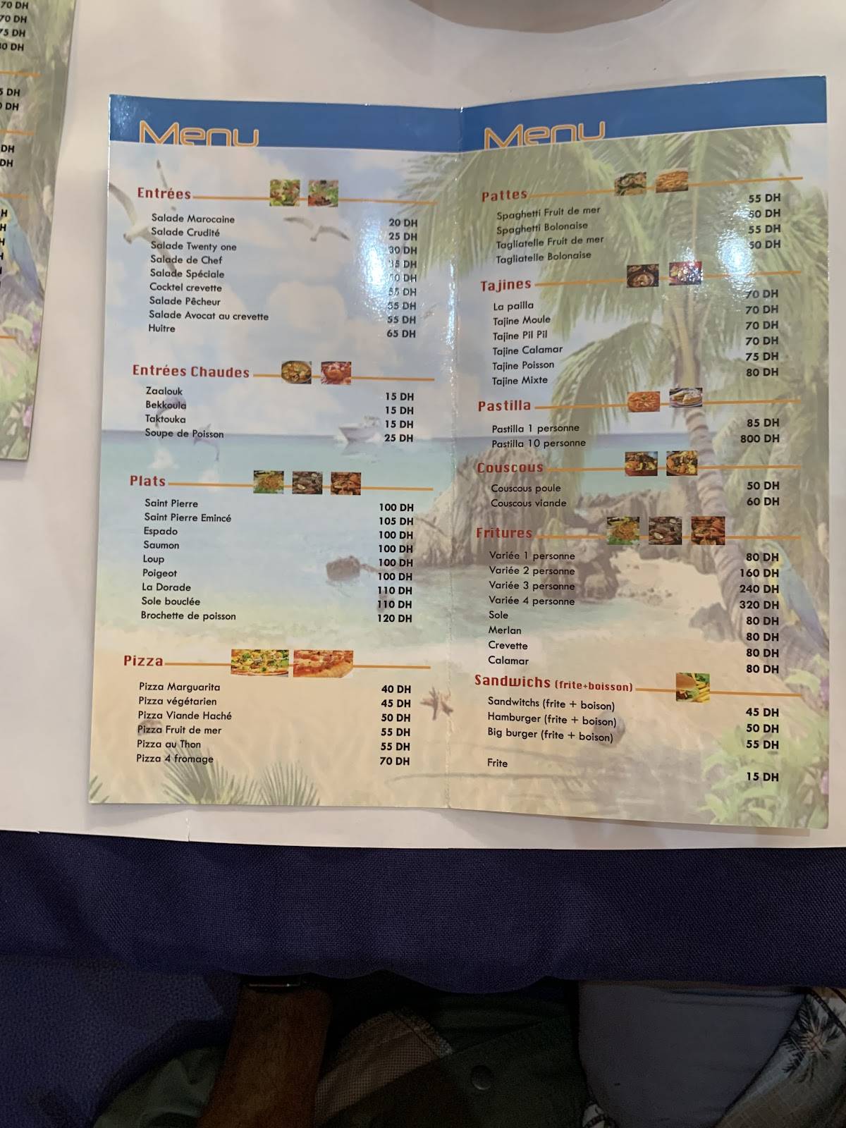 Menu de Twenty One