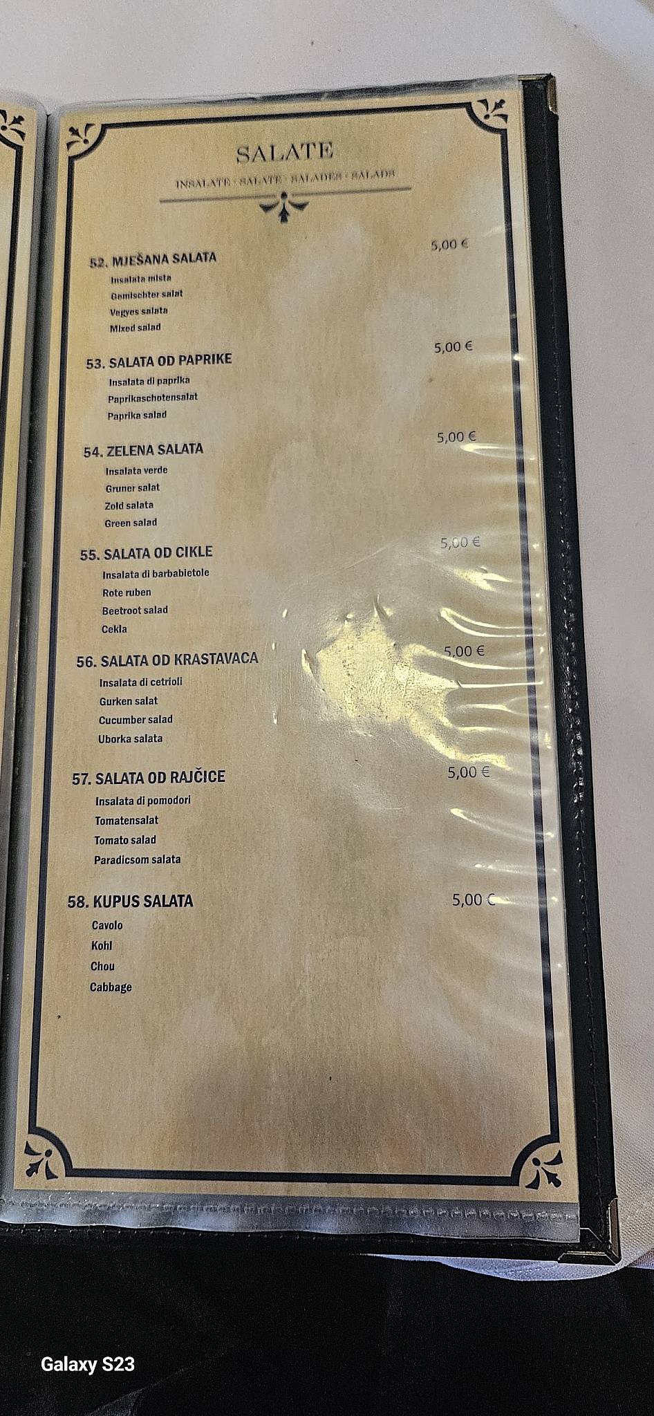 Menu di U.O Aenona 