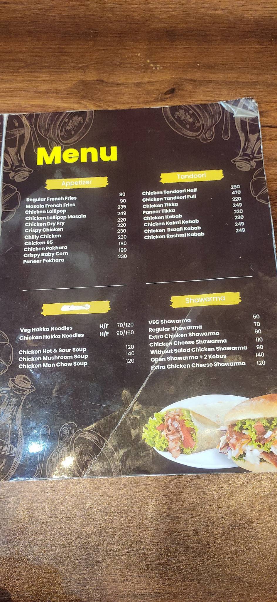U Zee cafe menu