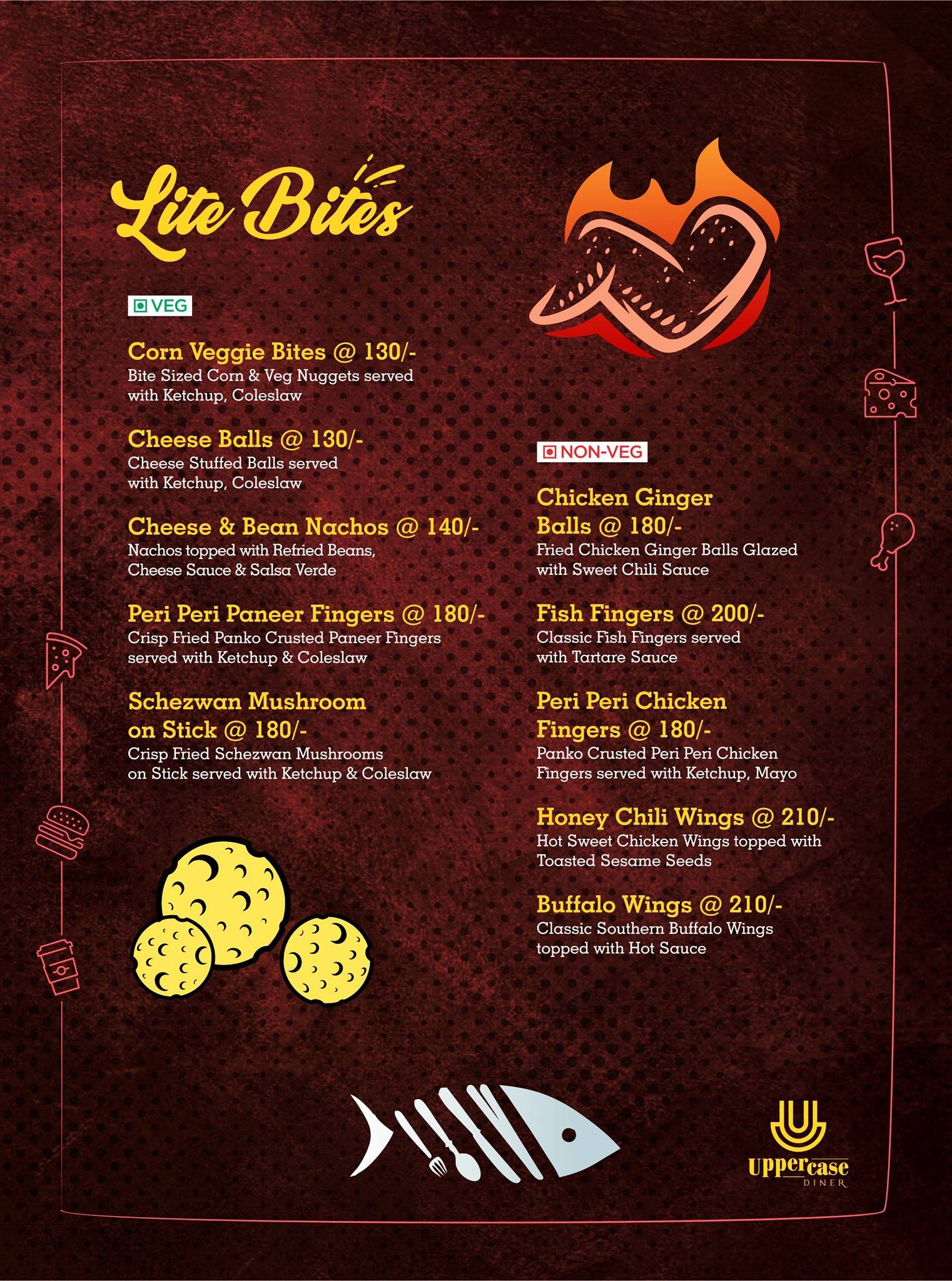 UPPERCASE Diner menu