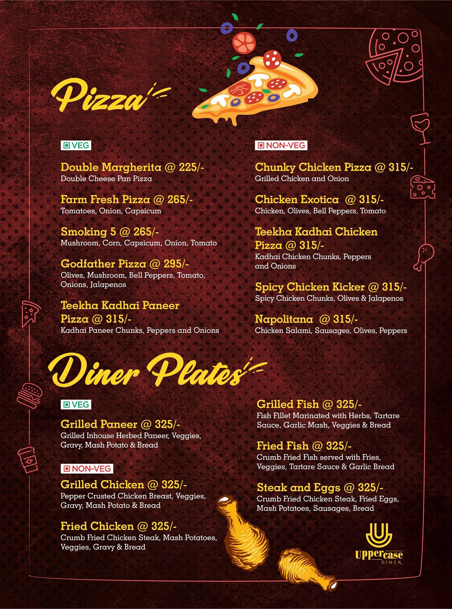 UPPERCASE Diner menu