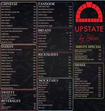 UPSTATE BY SHIVI menu