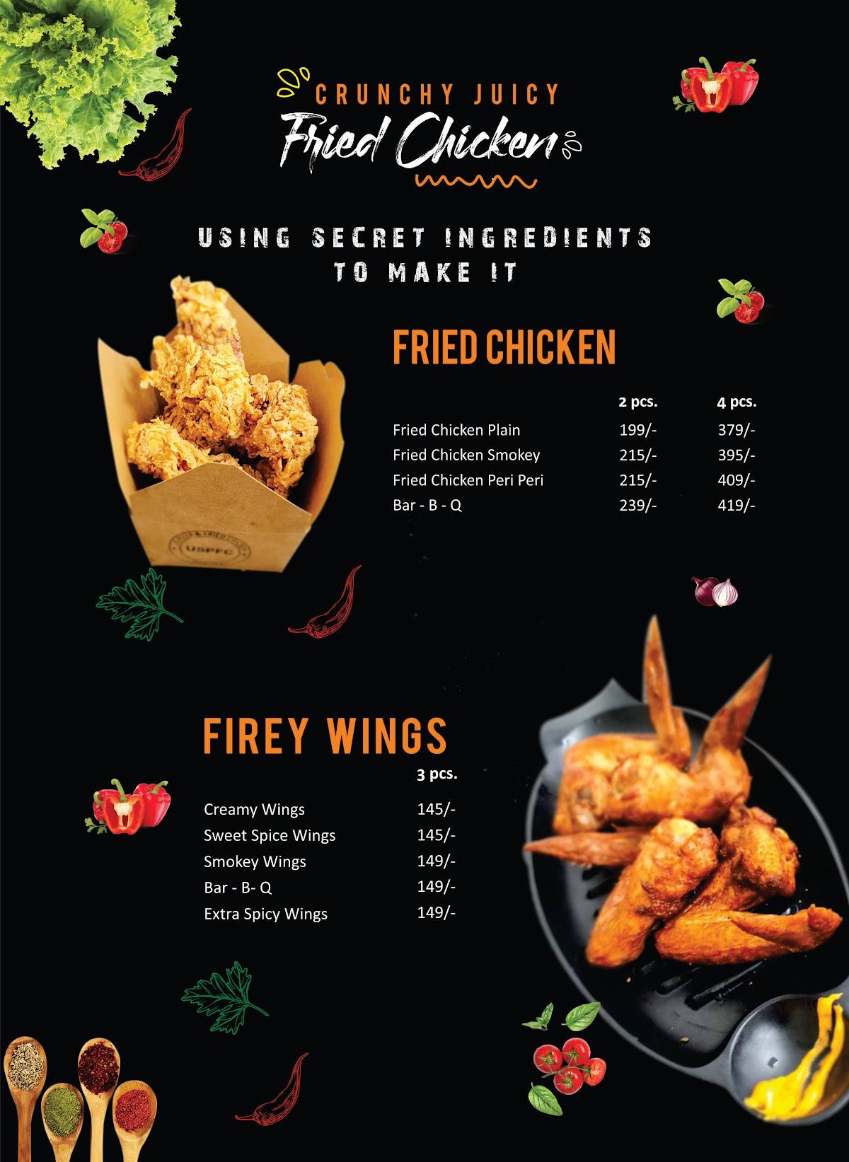 US Pizza & Fried Chicken (USPFC), Imphal menu