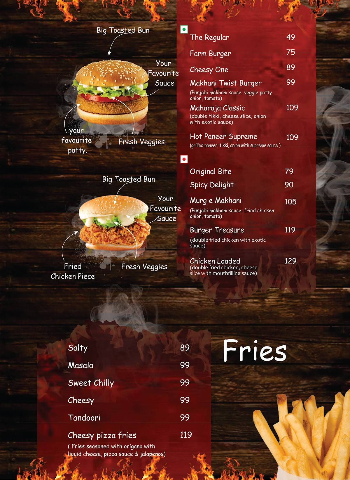 US Pizza & Fried Chicken (USPFC), Imphal menu