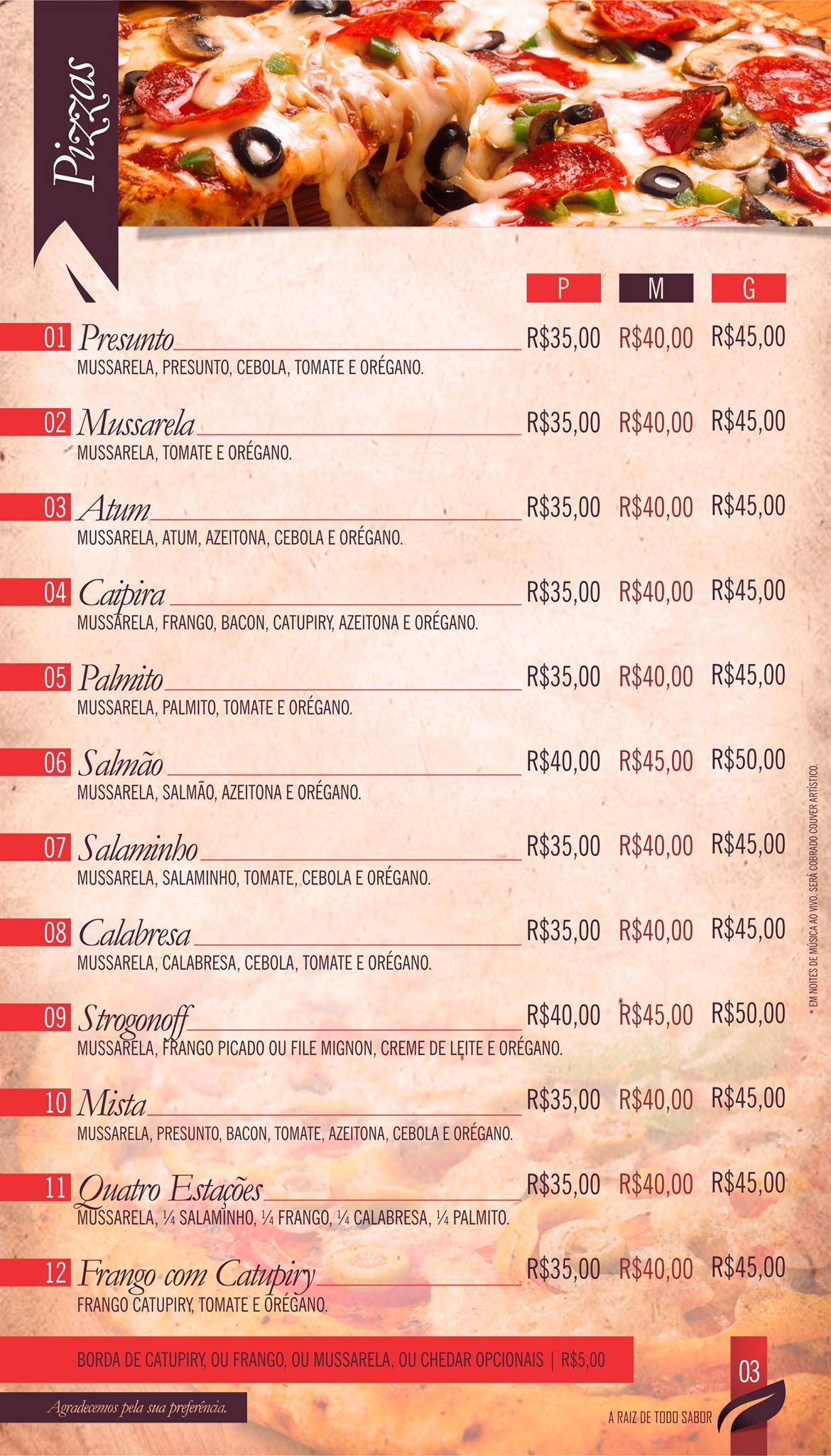 Braúnas Grill cardápio