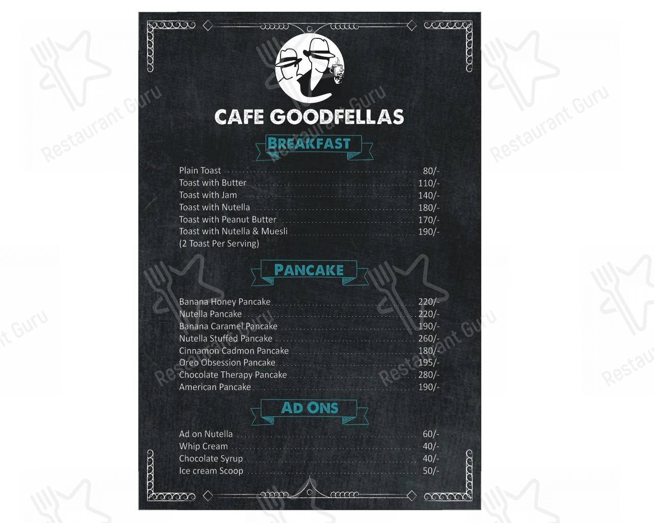 Café goodfellas menu