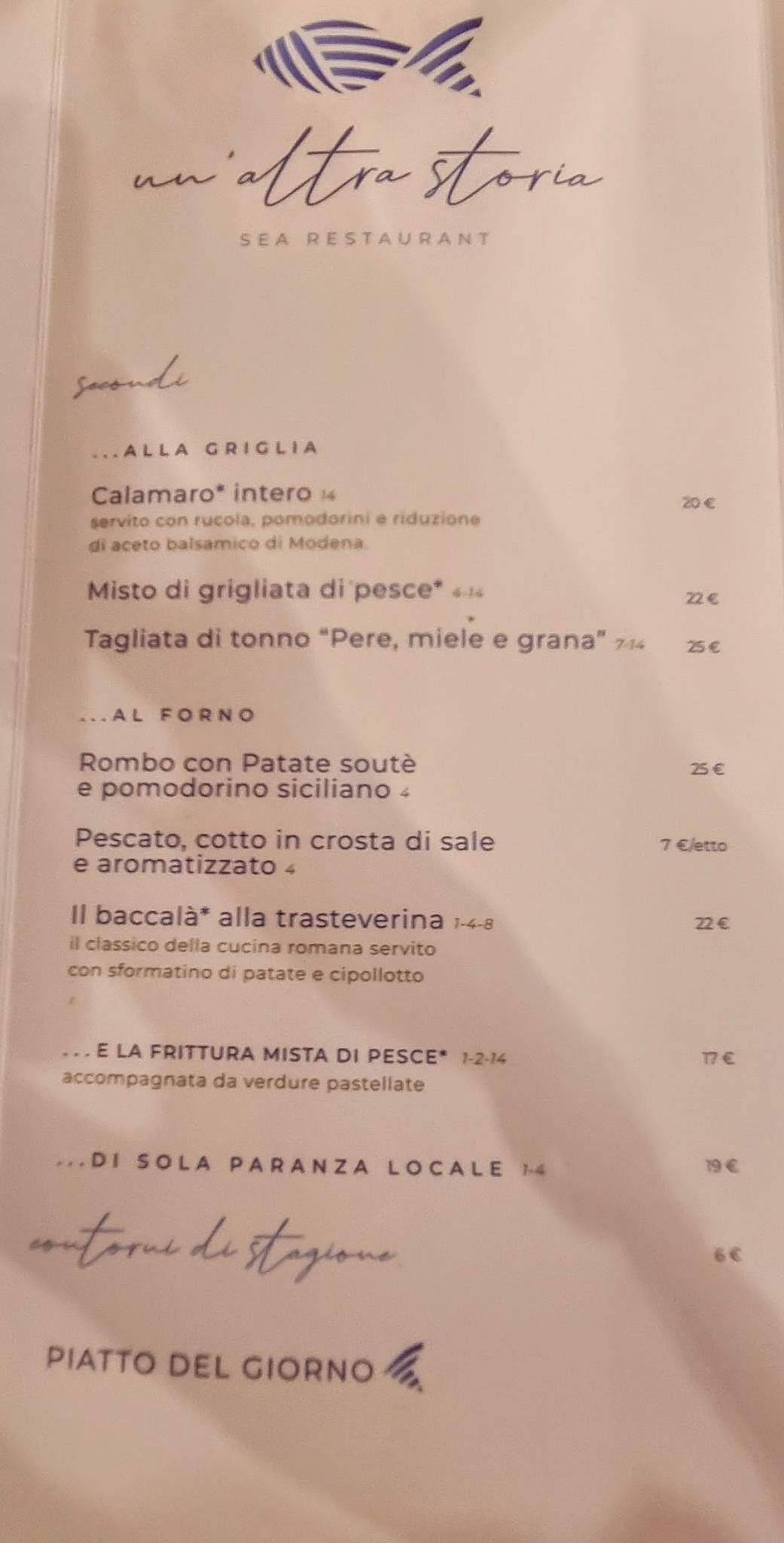 Menu di Un'Altra Storia 
