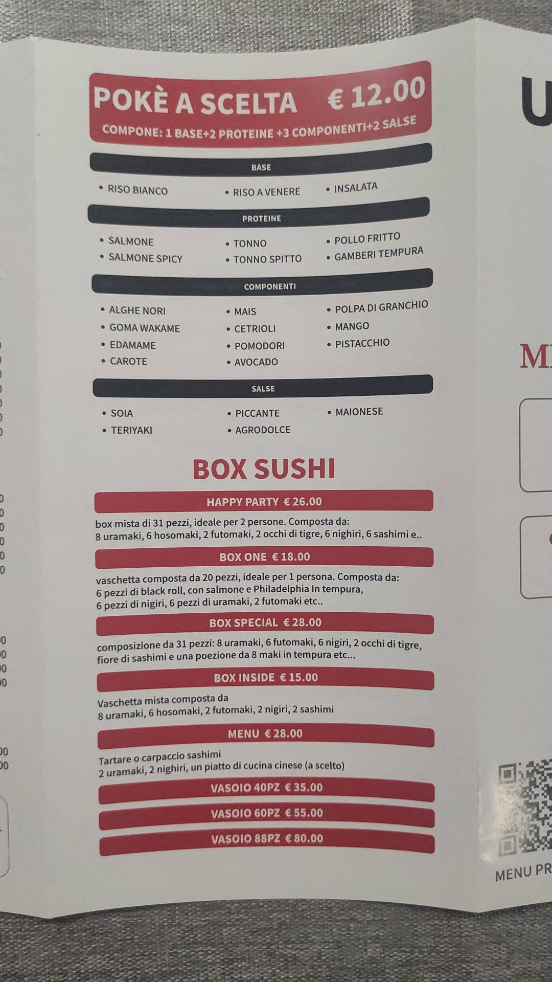Menu di Uni sushi 