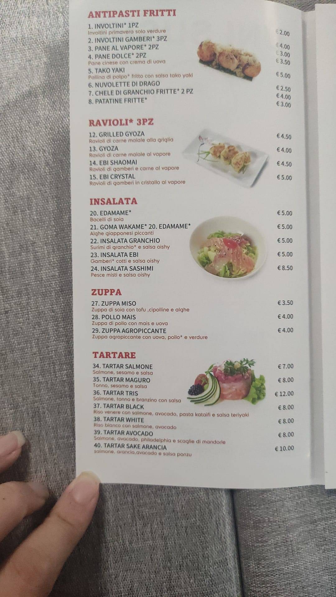 Menu di Uni sushi 