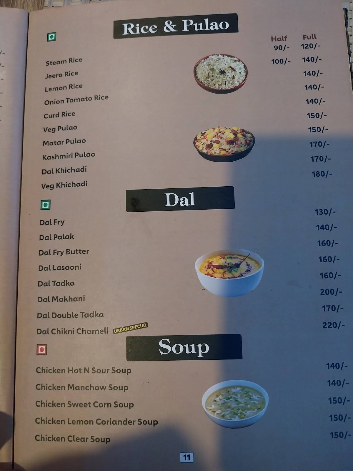 Urban Biryani Restaurant menu