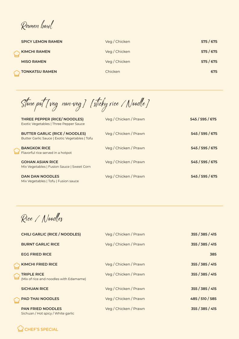 Picaso The Master Chef menu