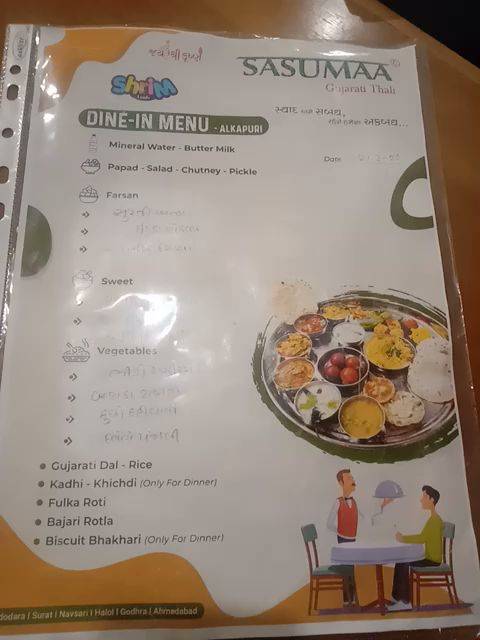 Sasumaa Gujarati Thali - Alkapuri menu