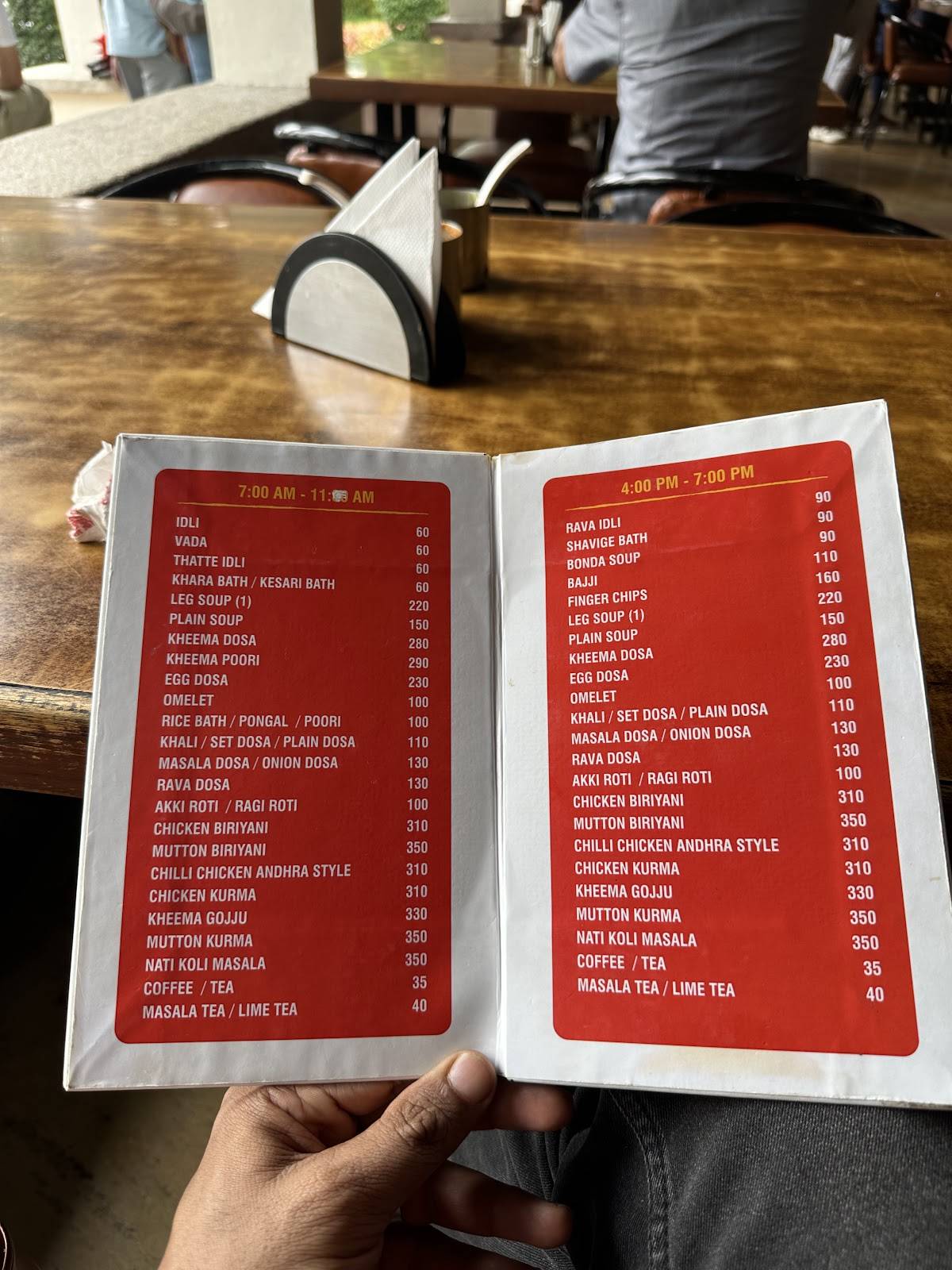 Vaishali Channapatna menu