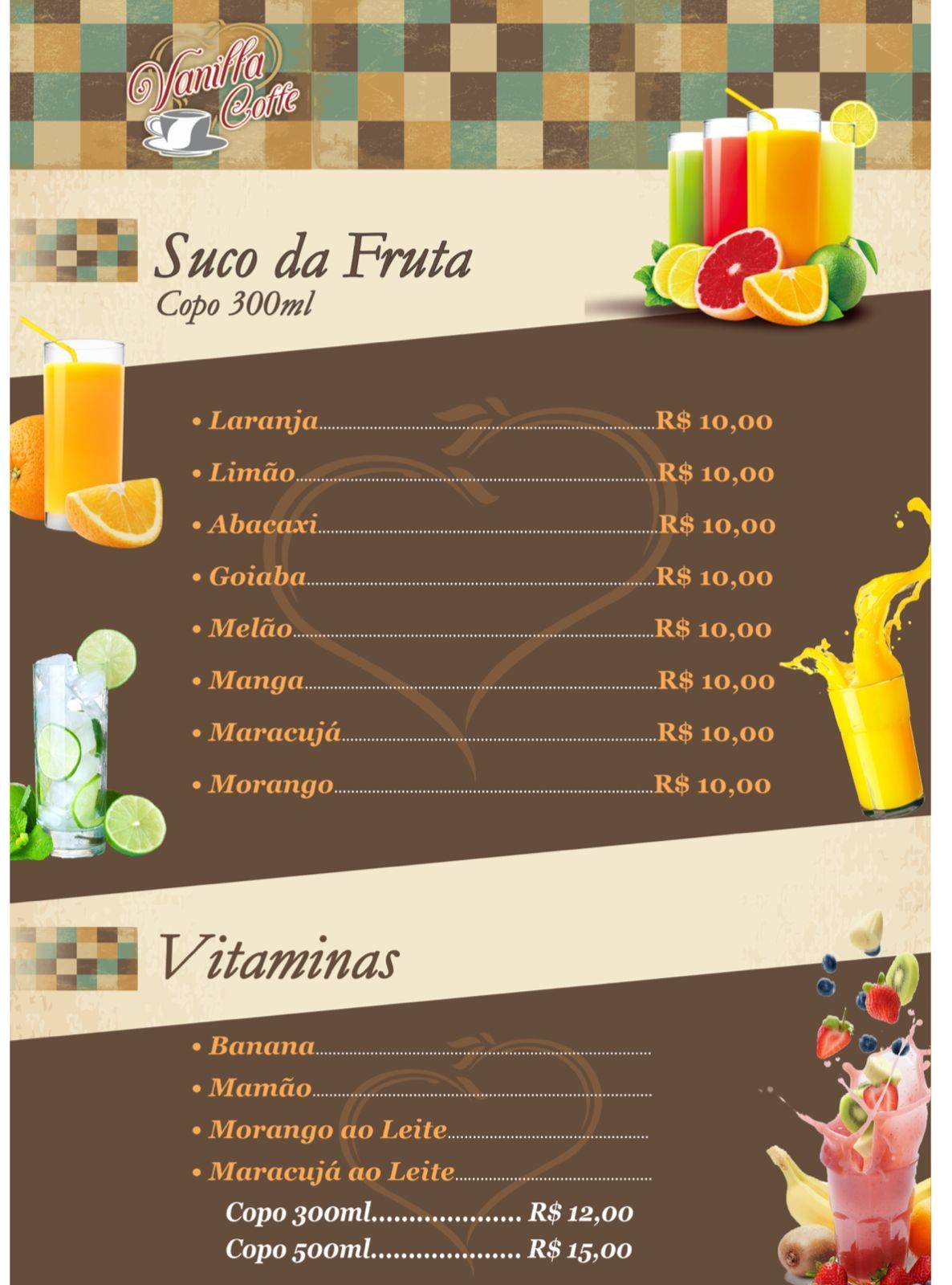 Vanilla Café & Comida cardápio