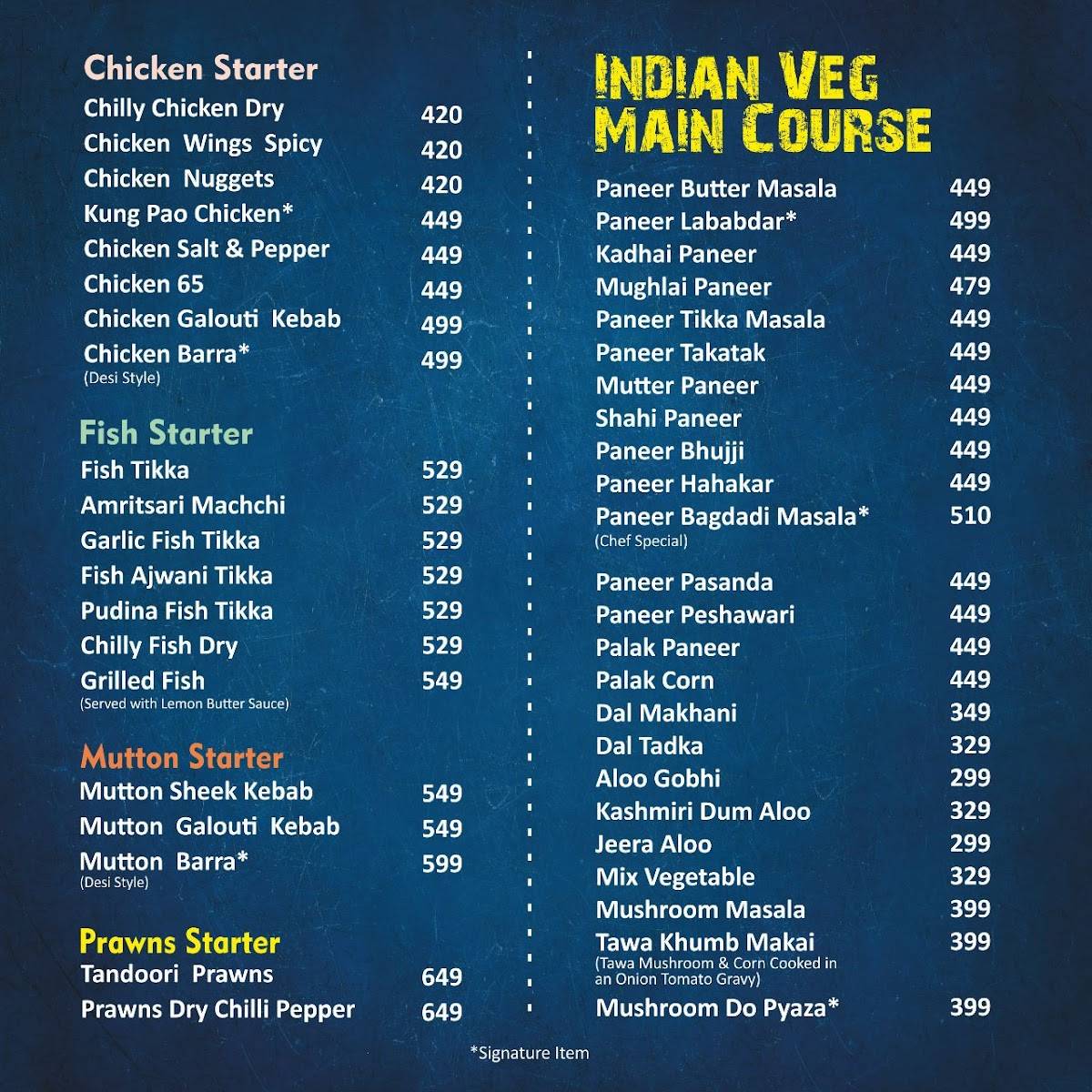 Captain Nova - Bar & Lounge menu