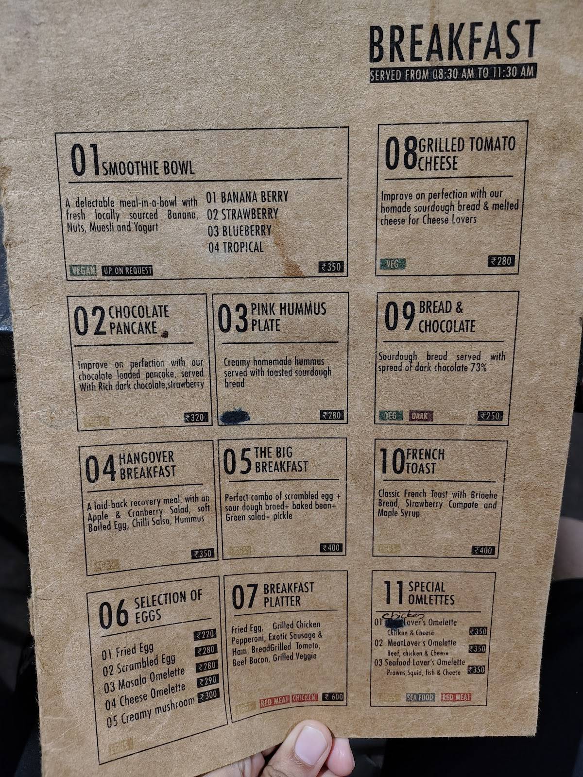 Cafe Trip is Life menu