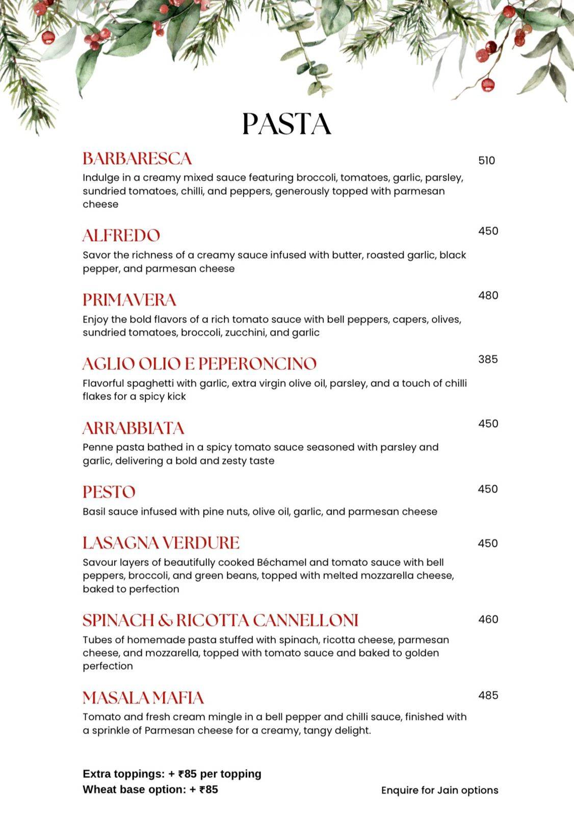 Venezia menu