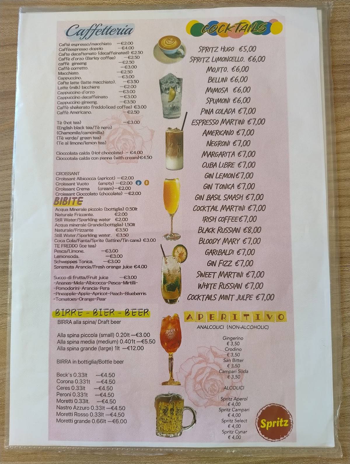 Menu di Bar Rosa 