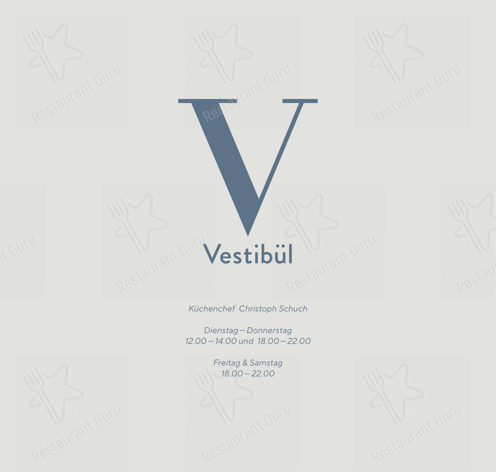 Menu bar pour Vestibül Restaurant im Burgtheater restaurant