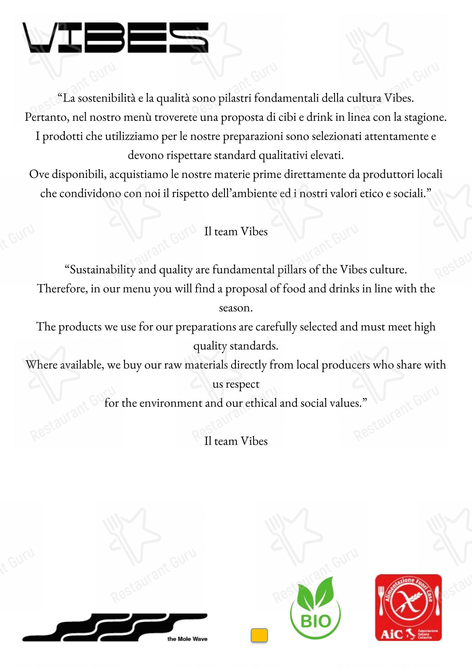 菜单 per Vibes in Torino