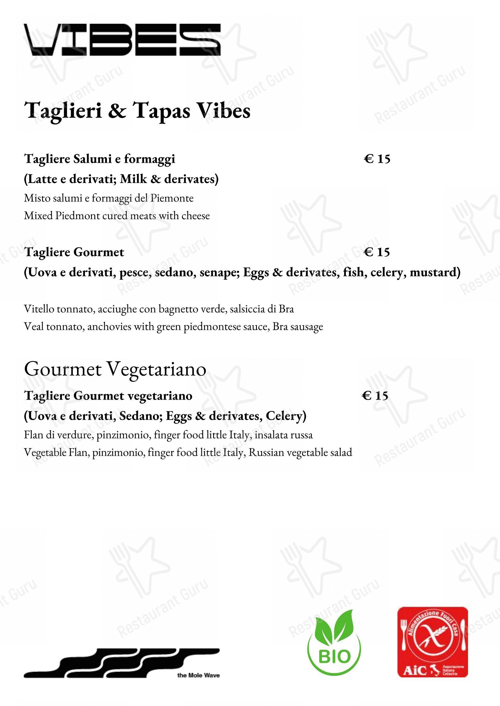 Vibes in Torino - Menu