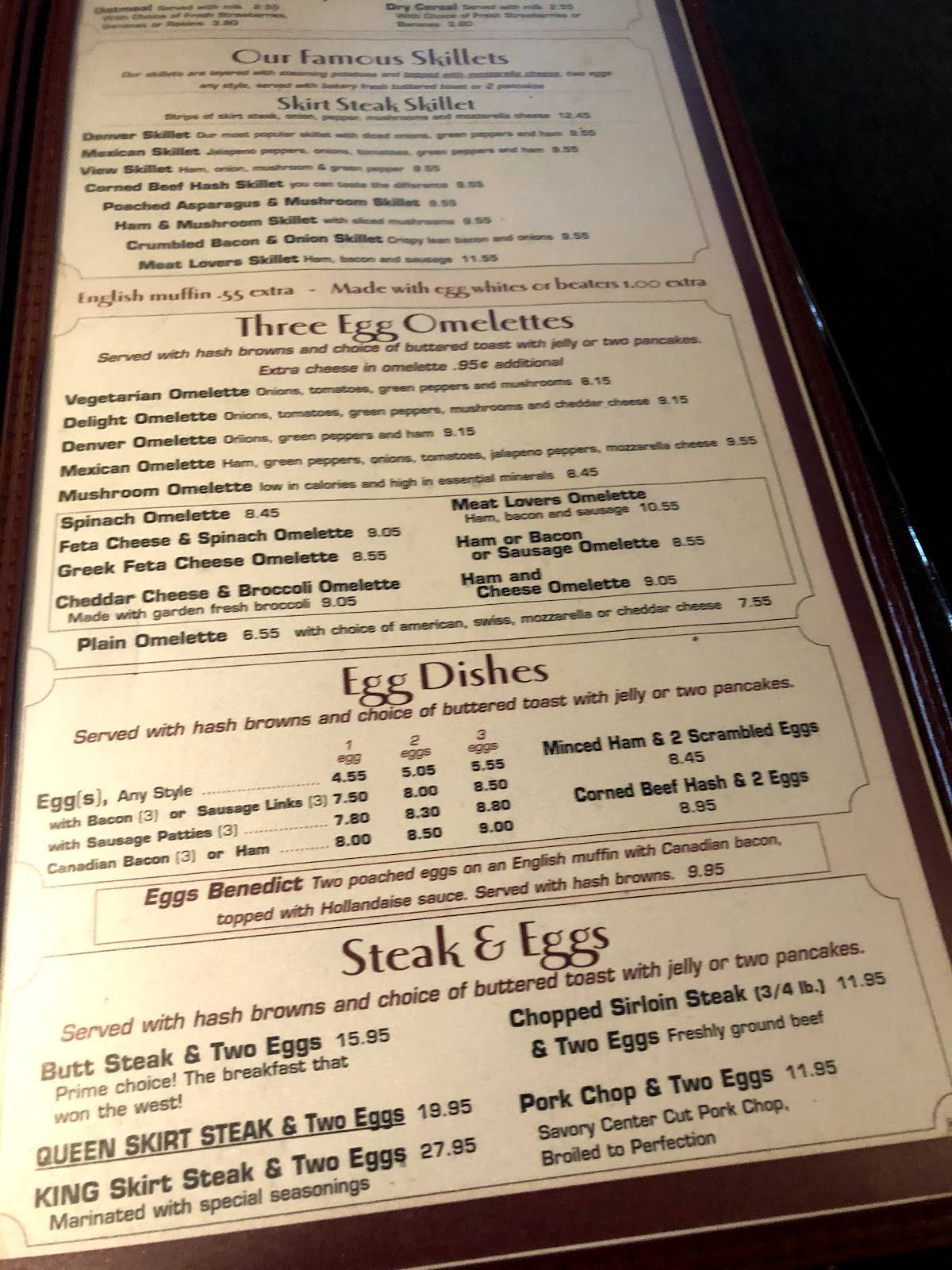 Menu at The View Restaurant, Bridgeview