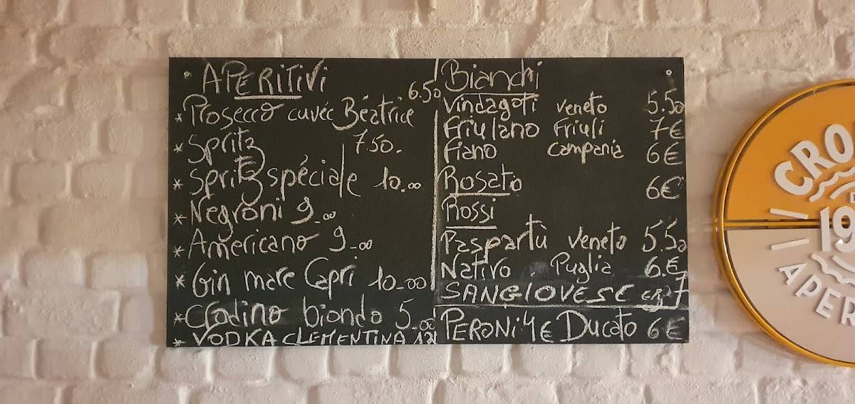Menu de Vini e Cicchetti - à céder...