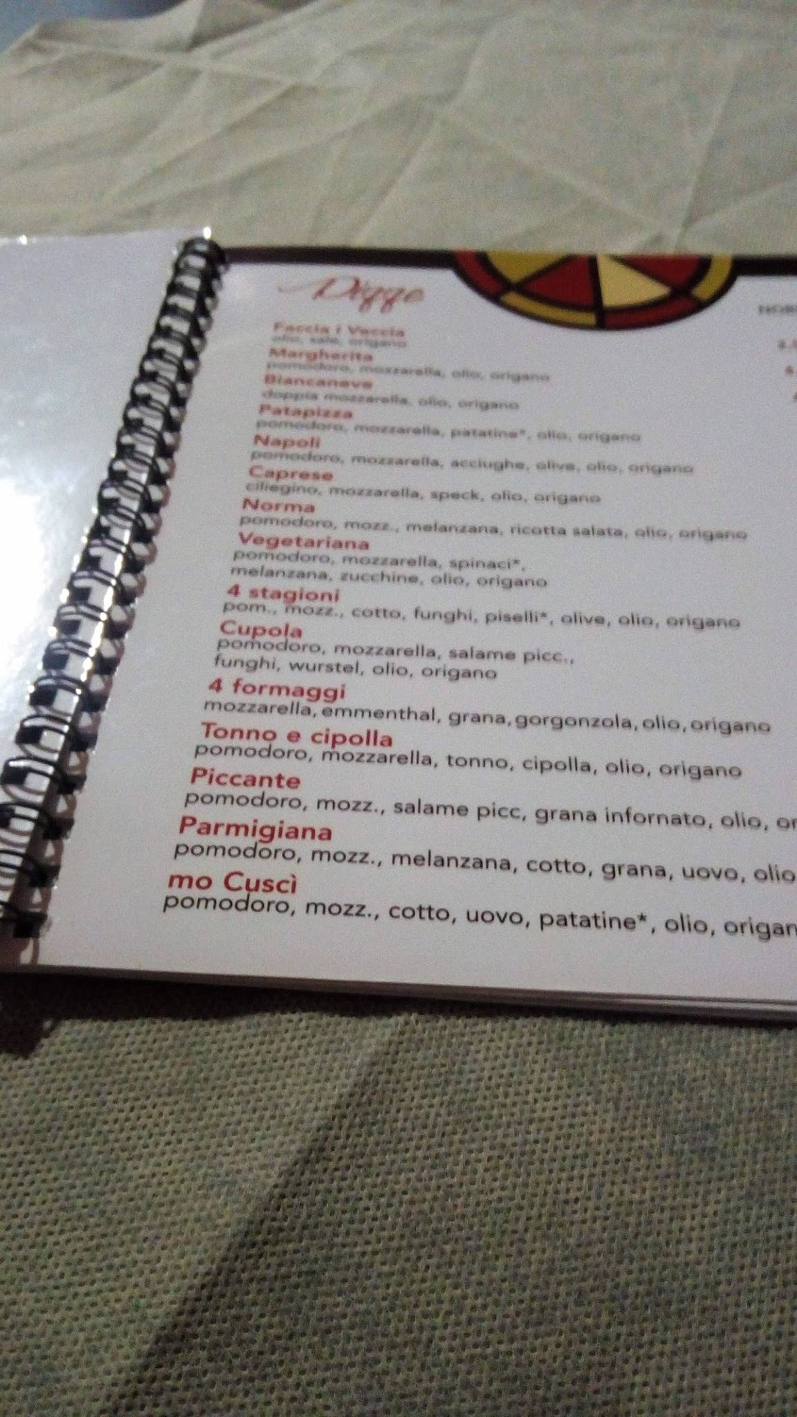 Menu di Pizzeria Del Corso 