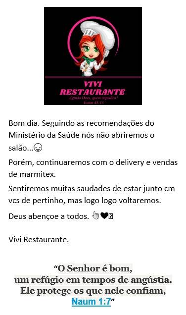 Vivi Restaurante cardápio