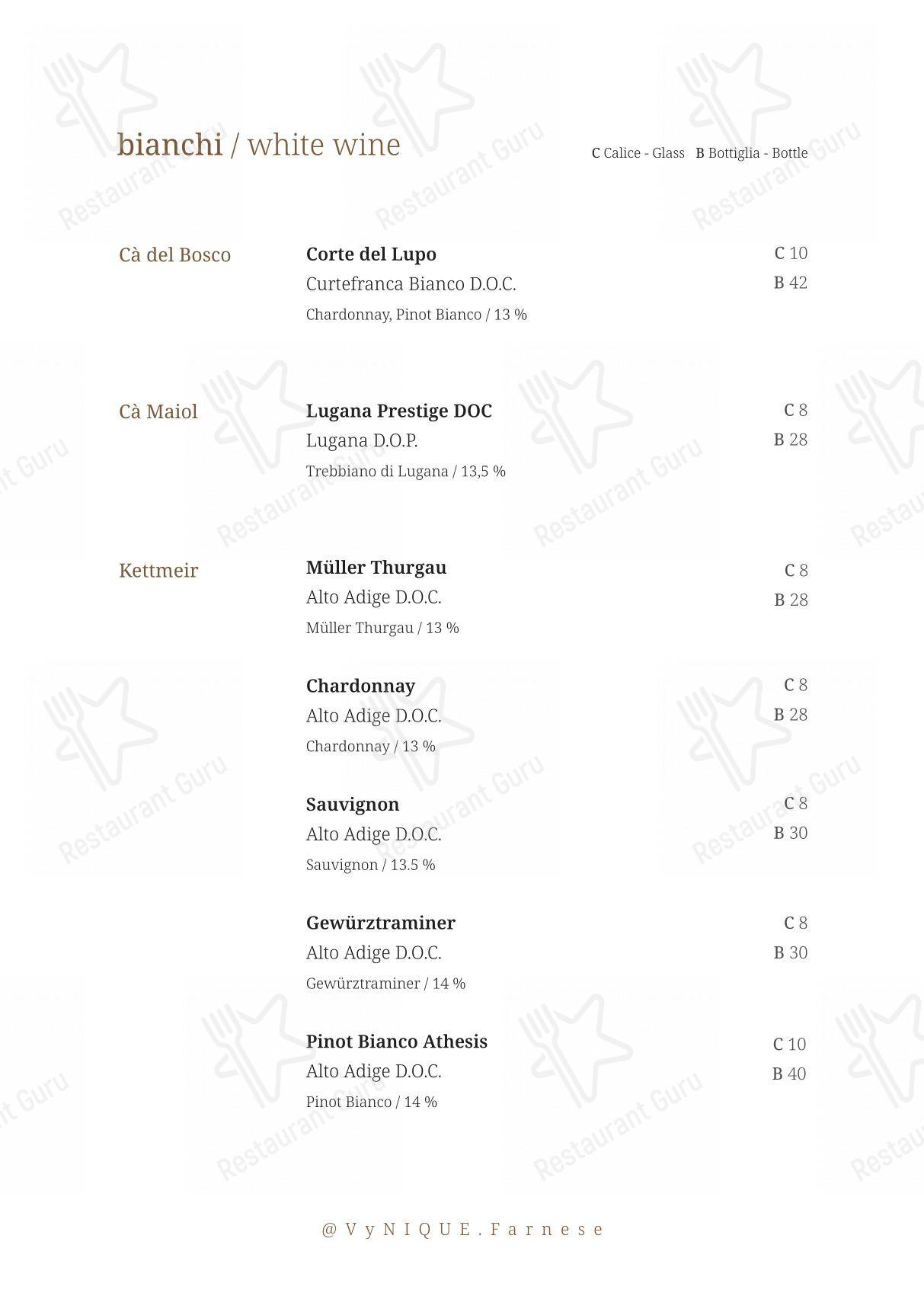 Коктейльная карта per VyNIQUE Enoteca Regionale del Lazio in Roma